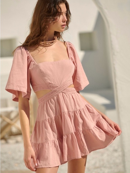 Free People Dresses & Skirts - Free People Cross of Sunlight Mini Dress in Blush Pink. NWT!